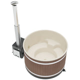 Kirami Premium Pearly M | Badefassset mit Holzofen | 172 cm /  35 kW