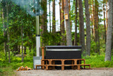 Kirami Comfort Steady M Badefass | Hot Tub mit Holzofen | 170 cm / 35 kW