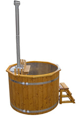 Holz HotTub mit Edelstahleinsatz | Ofen wählbar | wählbare Größen für bis zu 8 Personen